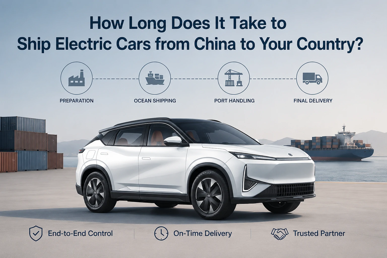 Hoe lang duurt het om elektrische auto's van China naar uw land te verzenden?